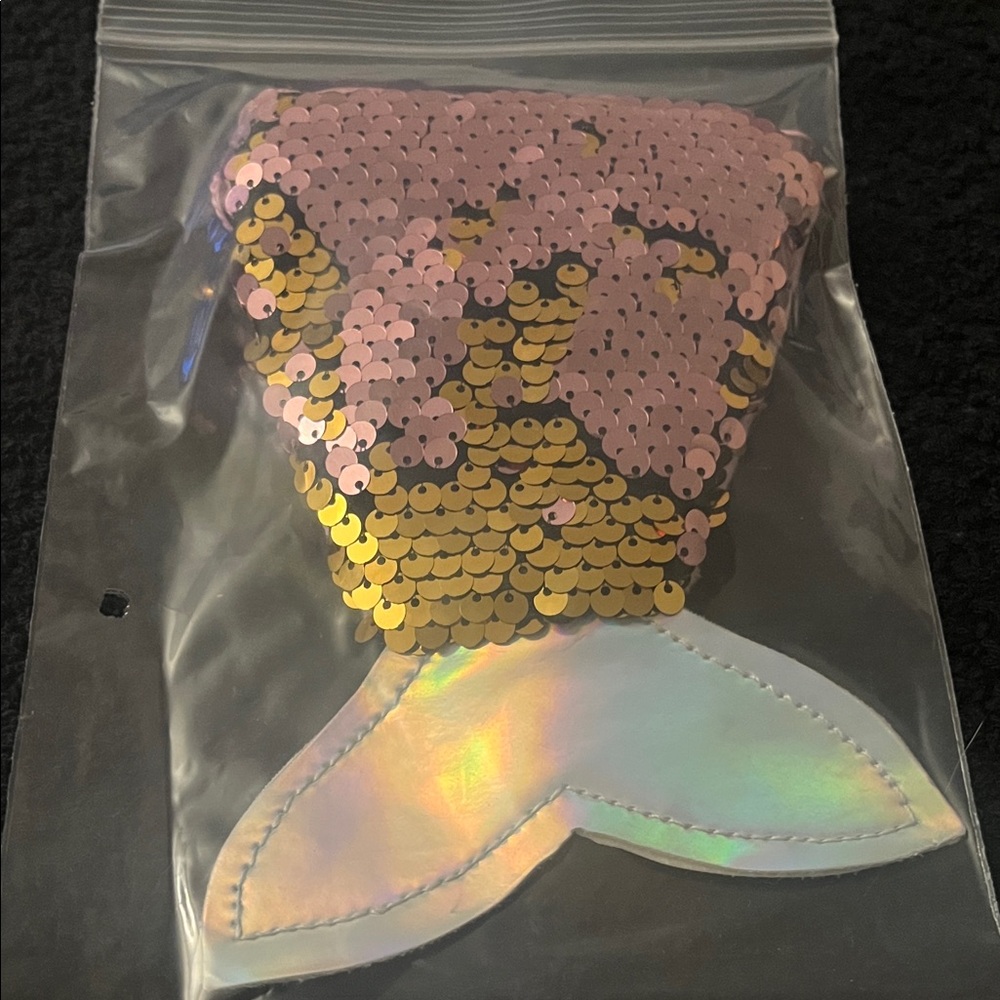Sparkling Mermaid Tail Sequin Bag for Kids - Pink and Gold